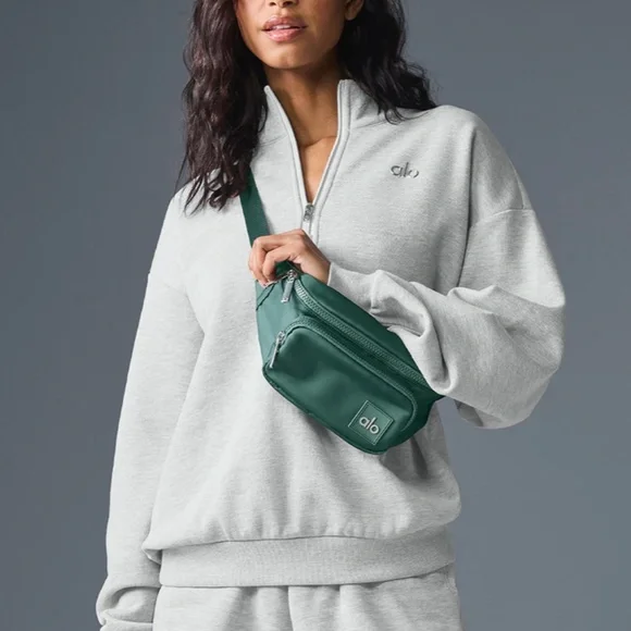 ALO accloade 1/4 zip pullover - heather gray NWT sz M - Picture 2 of 10